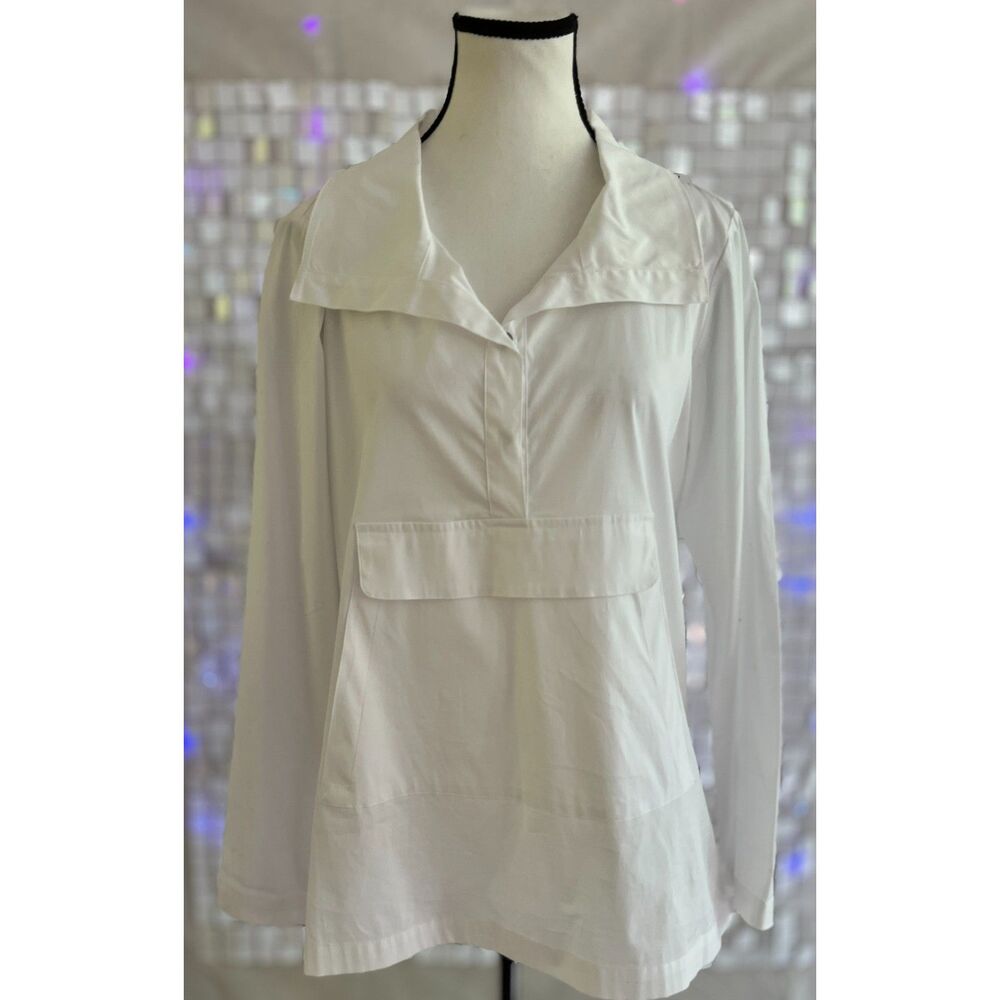 NWT Elliott Lauren white cotton blouse. Size 6.